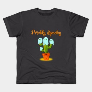 Pretty Spooky Cactus in Ghost Suit Halloween Kids T-Shirt